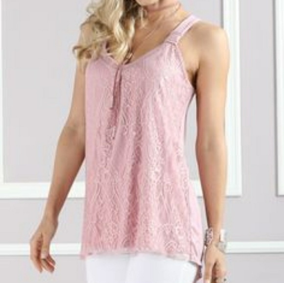 Suzanne Betro Tops - Pink Lace top